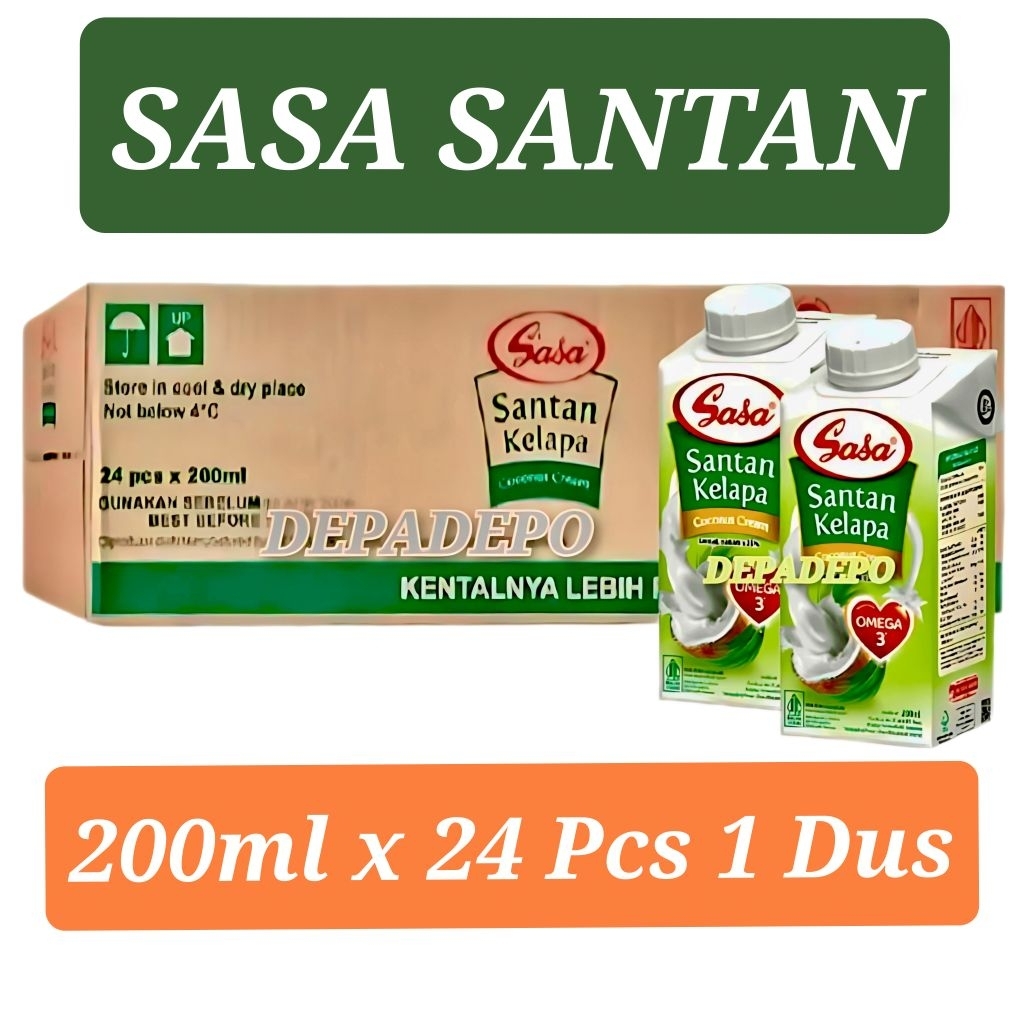 

Sasa Santan 200ml – 1 Dus Isi 24 pcs | Santan Kelapa Cair Instan Siap Pakai Murah Grosir