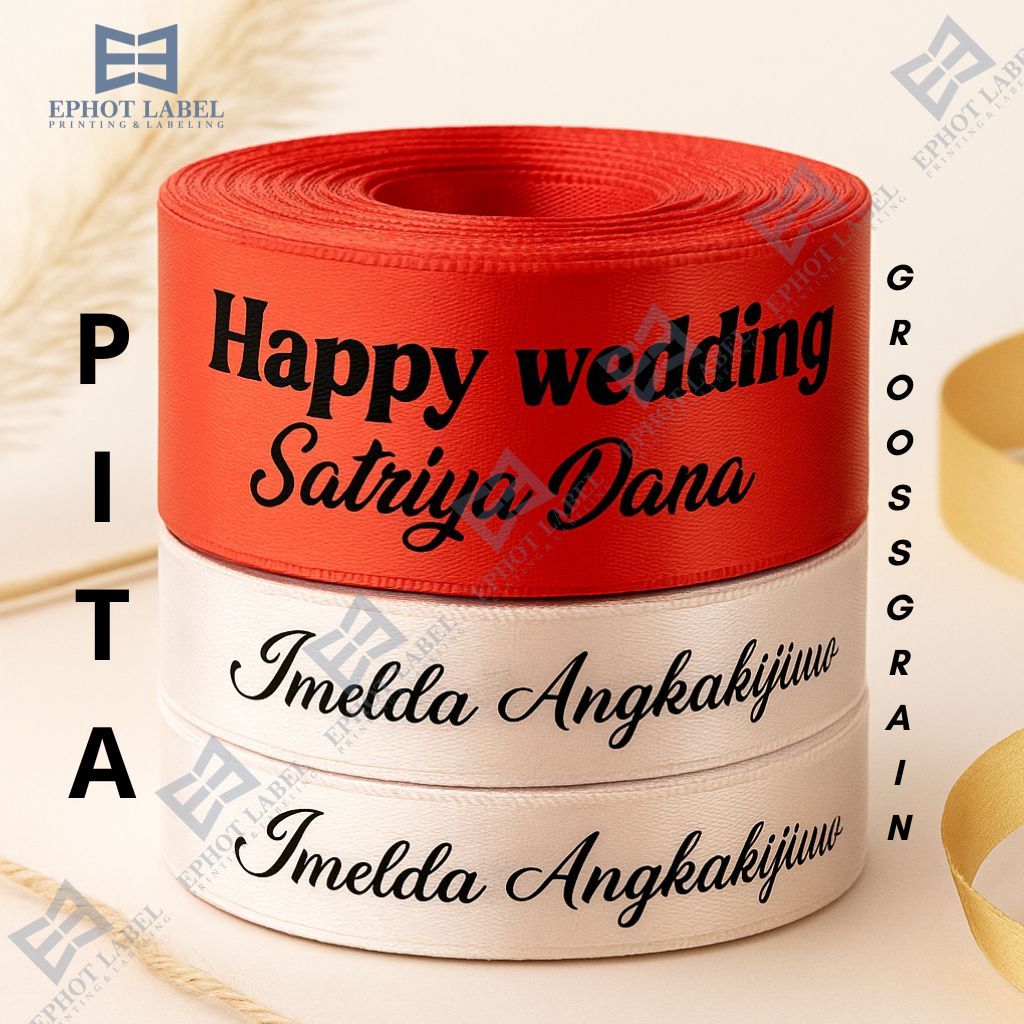 

Pita Satin Cantik Sablon Murah | Pelengkap Kemasan Hadiah, Box, Hampers, Buket Bunga, dll.