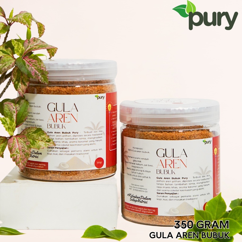 

Pury - Gula Aren Bubuk Asli - 100% Alami, Tanpa Pengawet - 350gr