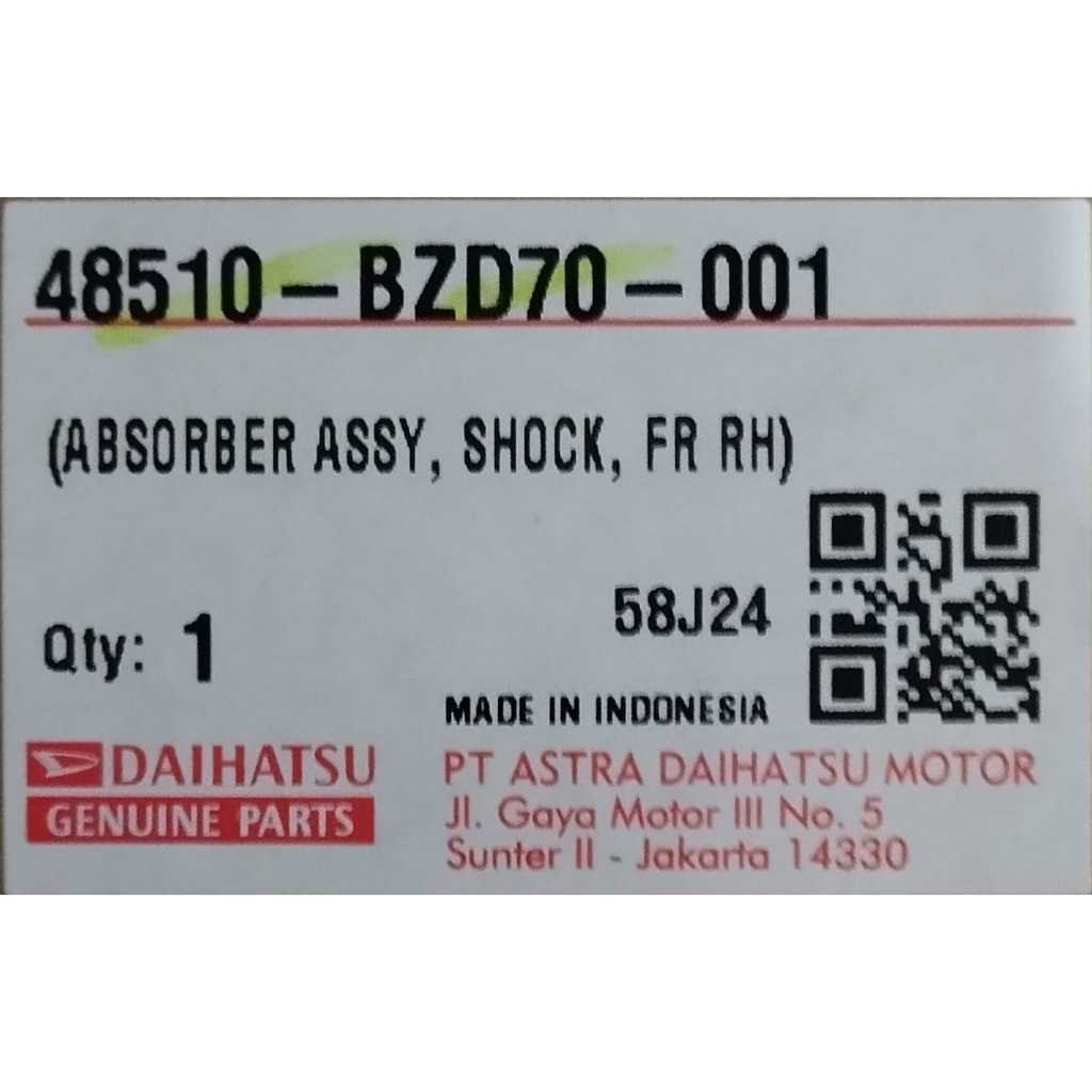 SHOCKBREKER DAIHATSU GREAT XENIA/VELOZ (DPN KANAN) / 48510-BZD70-001