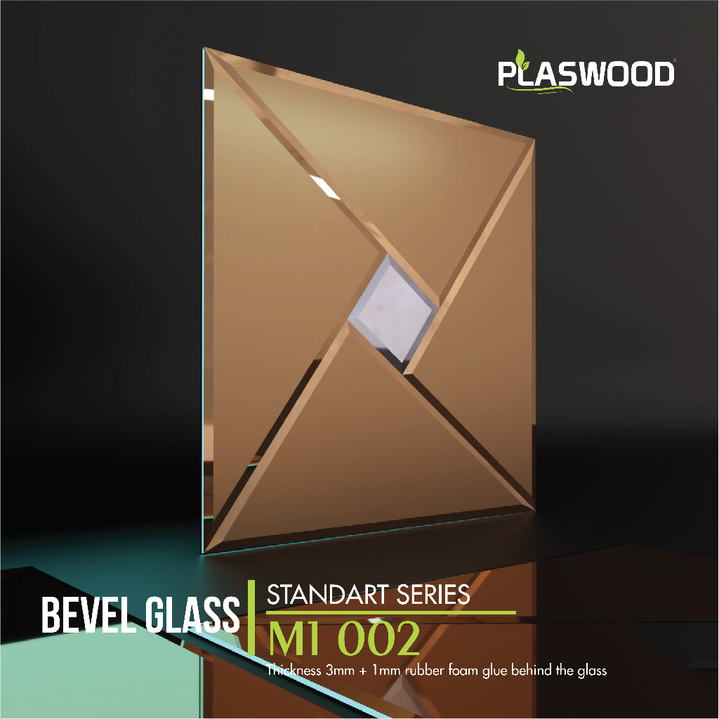 Kaca Bevel Standart 30x30  Dinding Interior Rumah Kaca Dinding Bevel Glass Cermin Bevel