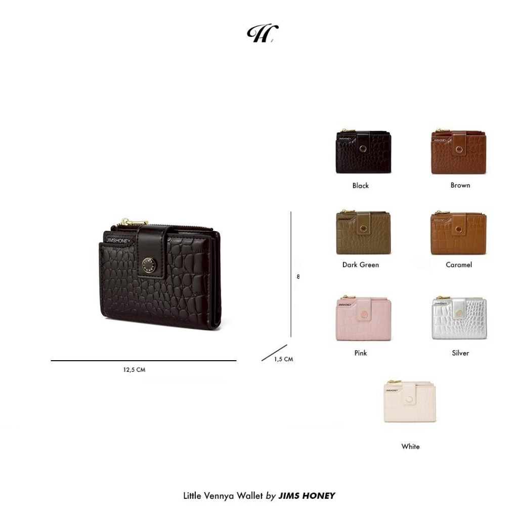 JIMSHONEY Dompet Wanita LITTLE VENNYA WALLET Dompet Uang Kartu Koin Kulit PU