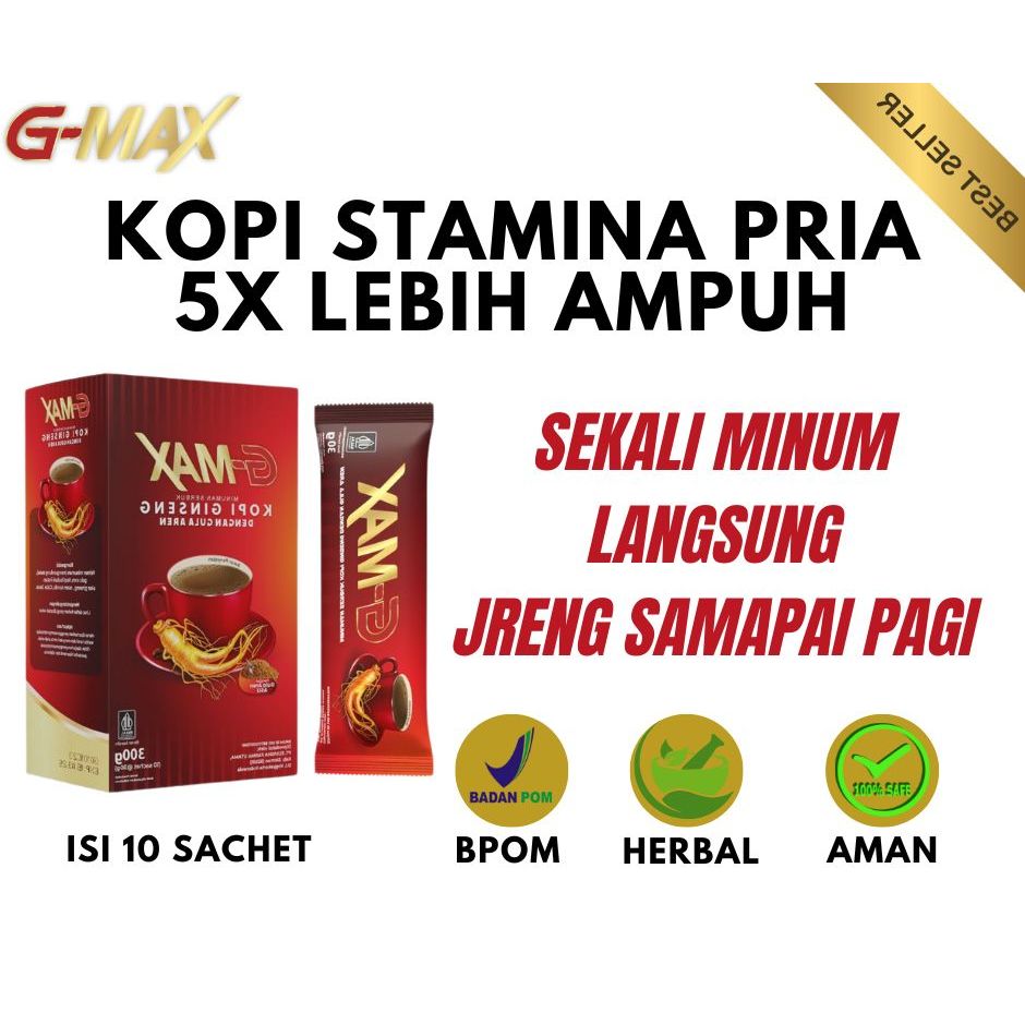 

G-max Kopi penambah Stamina pria Rasa Ginsengkopi stamina tahan lama Bpom Resmi