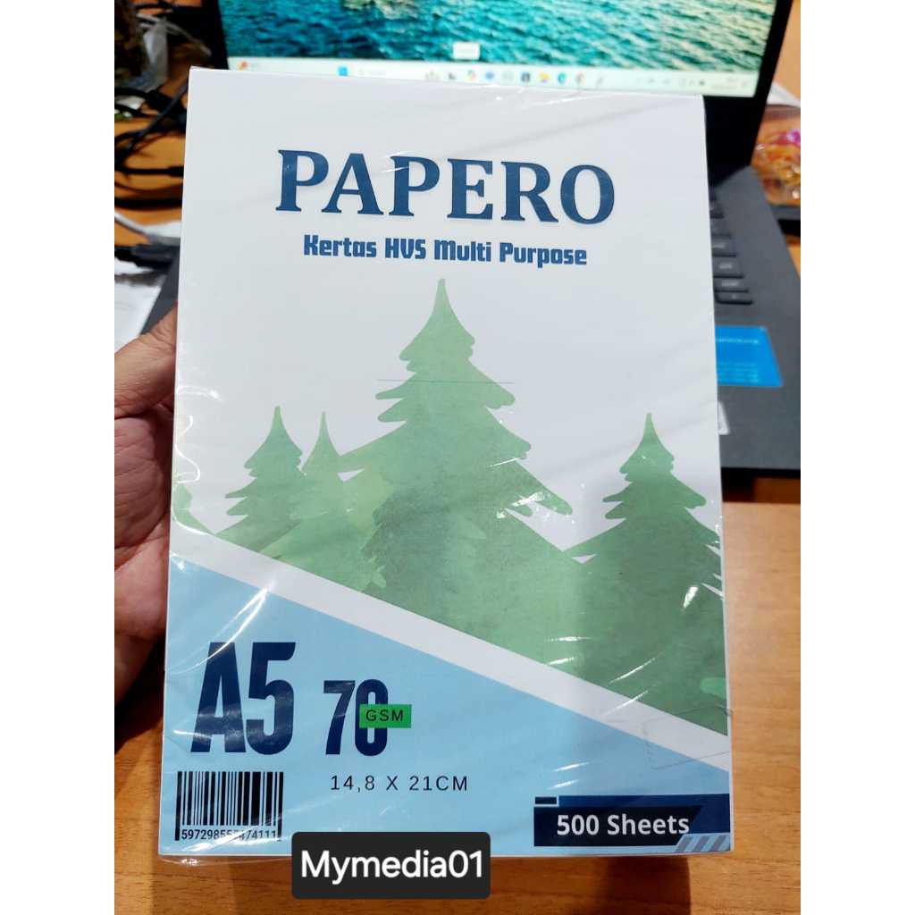 

KERTAS HVS A5 70GR KERTAS HVS PUTIH PAPERO ISI 500 LEMBAR /RIM GROSIR 10 RIM