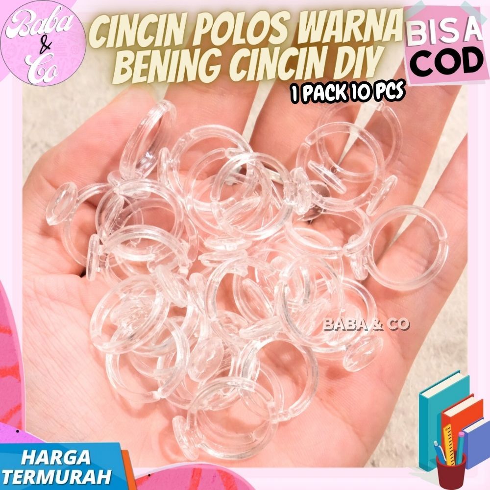 CINCIN POLOS BENING TRANSPARAN DIY BIKIN DEKOR CINCIN SENDIRI CINCIN ANAK BENING 1 PACK 10 PCS  MAIN