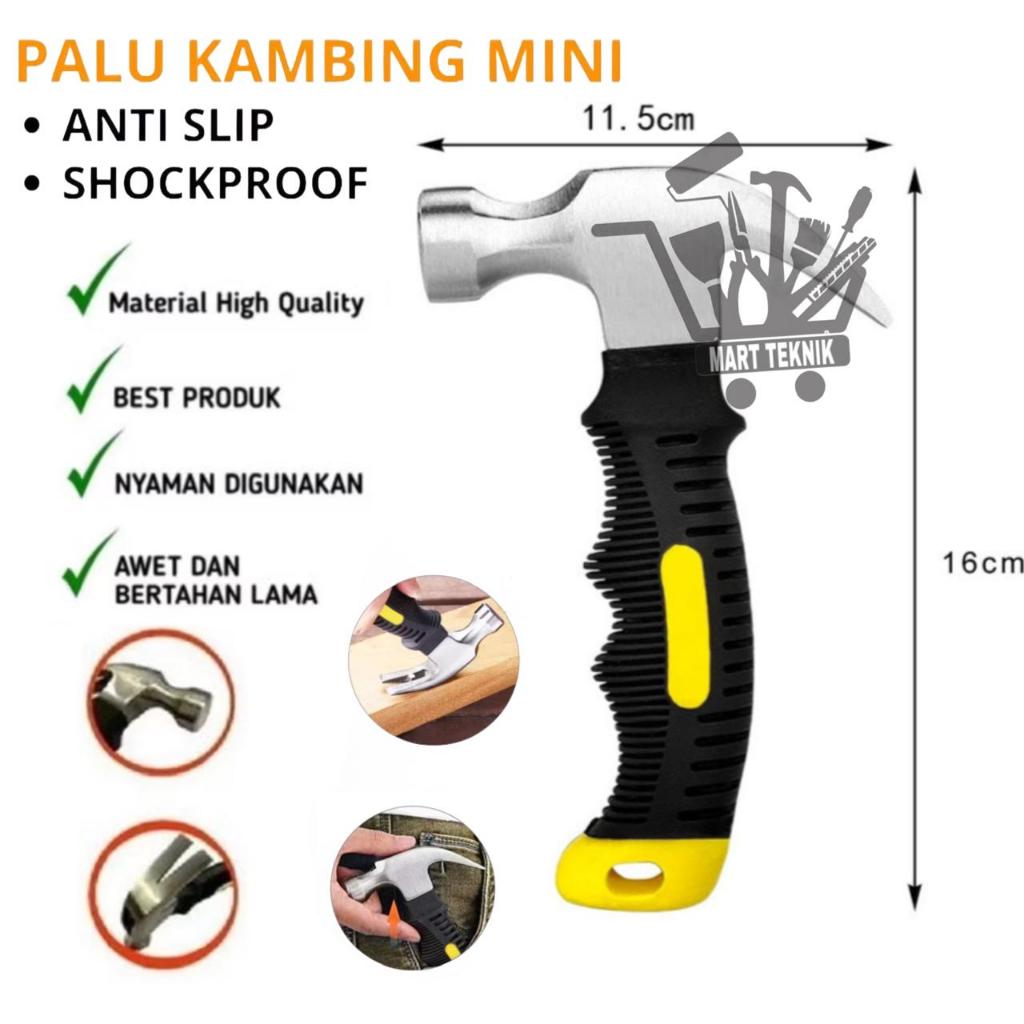 Palu Kambing Mini Cebol Palu Mini Gagang Karet Palu Mini Claw Hammer Palu Mini