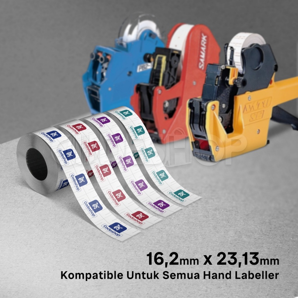 

Kertas Label Handlabel PB-230 16x23 mm Custom HVS Satu Warna Stiker Harga Price Sato PB230