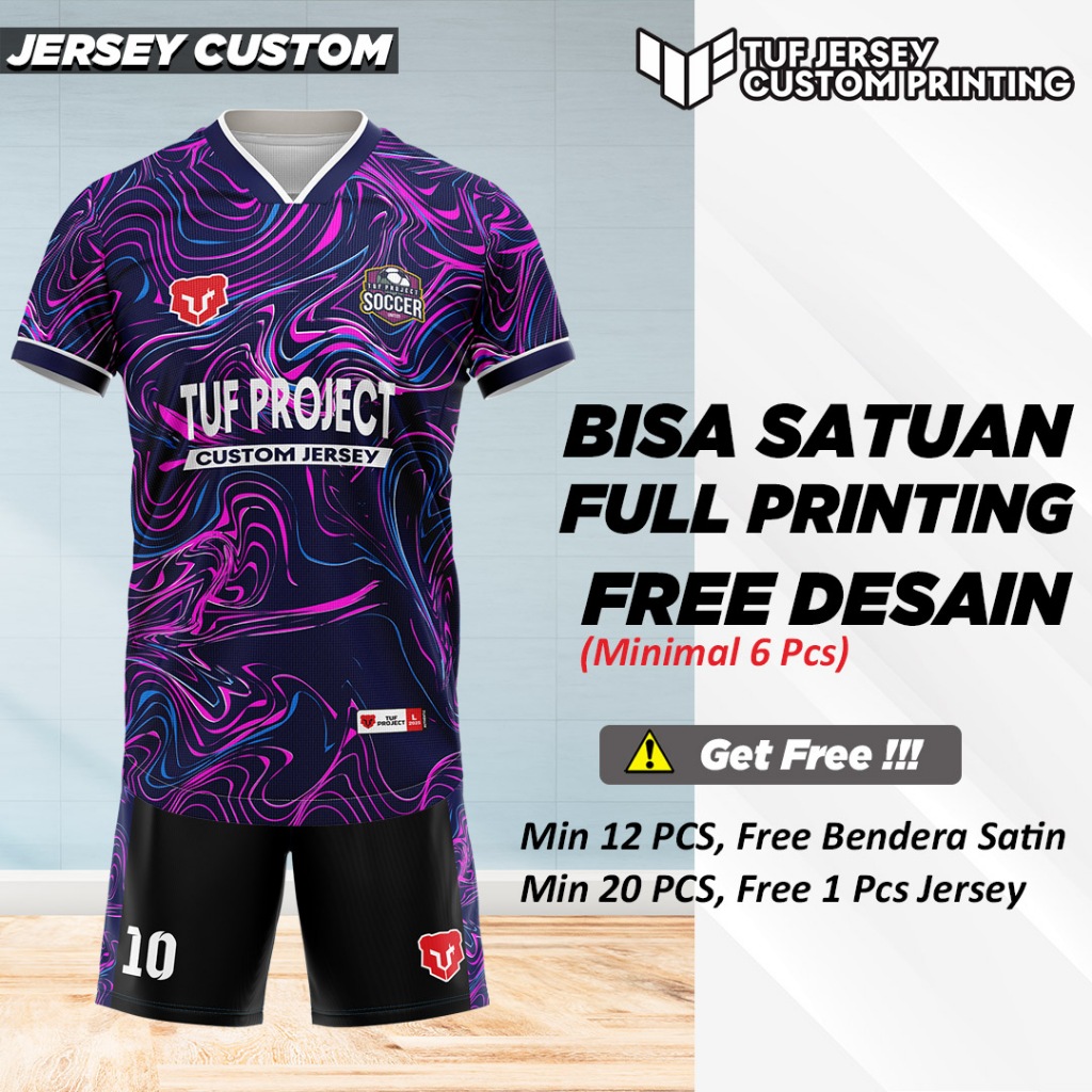 Jersey Printing Custom Sepak Bola Futsal Football Voli Volly Volley Badminton Bulutangkis Bulu Tangk