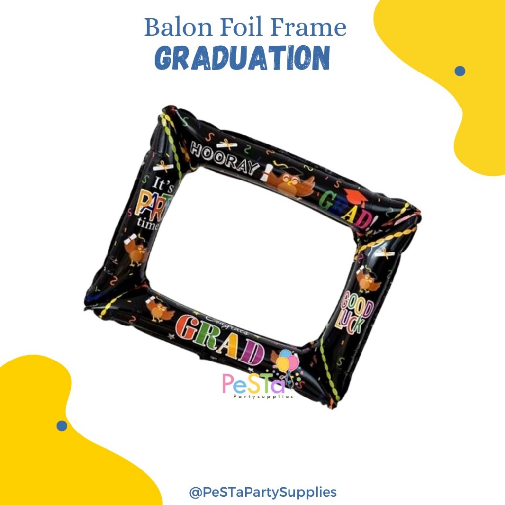 Balon Foil Tema Wisuda/Foil Bingkai Wisuda/Foil Frame Graduation/Frame Balon Graduation Photo Booth_