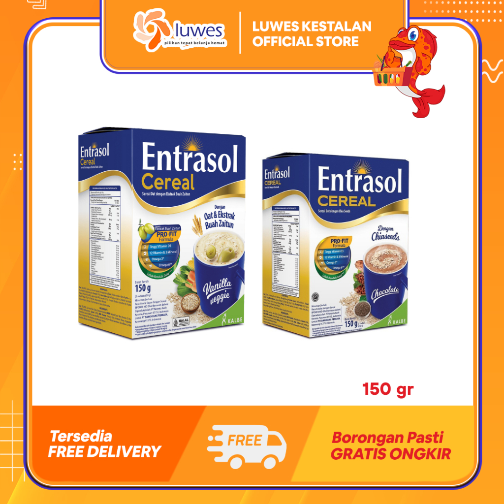 

Entransol Sereal 150gr All Varian Minuman sereal dengan chia, tinggi vitamin & Membantu memenuhi kebutuhan nutrisi anda