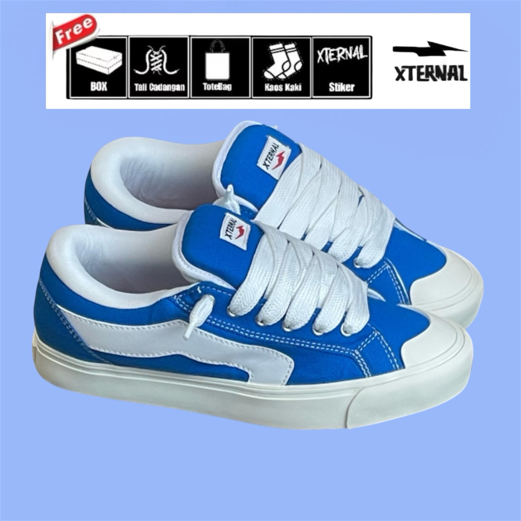 Sepatu Fat Shoes XternslStepSure Sampoerna Biru Sepatu Gemuk Sneaker Pria Wanita Casual
