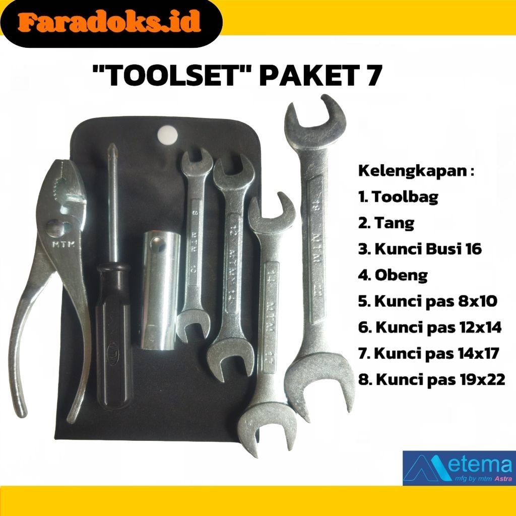 PAKET VARIAN LENGKAP TOOLKIT MOTOR TOOLSET MOTOR  HONDA/ YAMAHA/ SUZUKI "PAKET 7"
