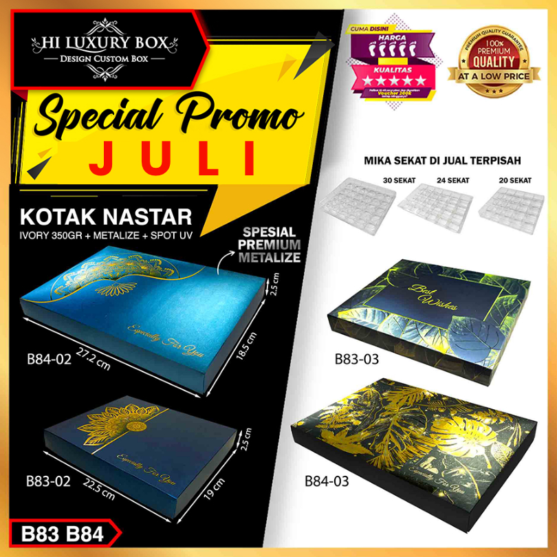 

Box Coklat Kotak Nastar Mika Sekat Dus Lebaran Murah - B83