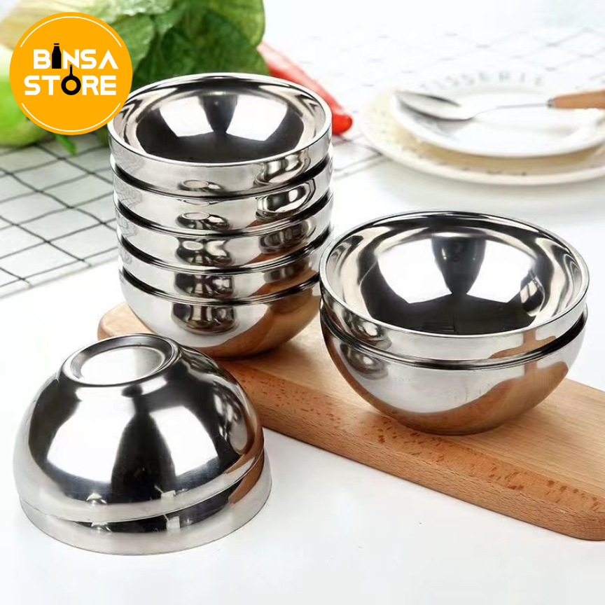 Mangkok Korea Stainless Steel Tebal Mangkuk Stainless Steel Korea Bulat Mangkuk Murah BINSA - W01