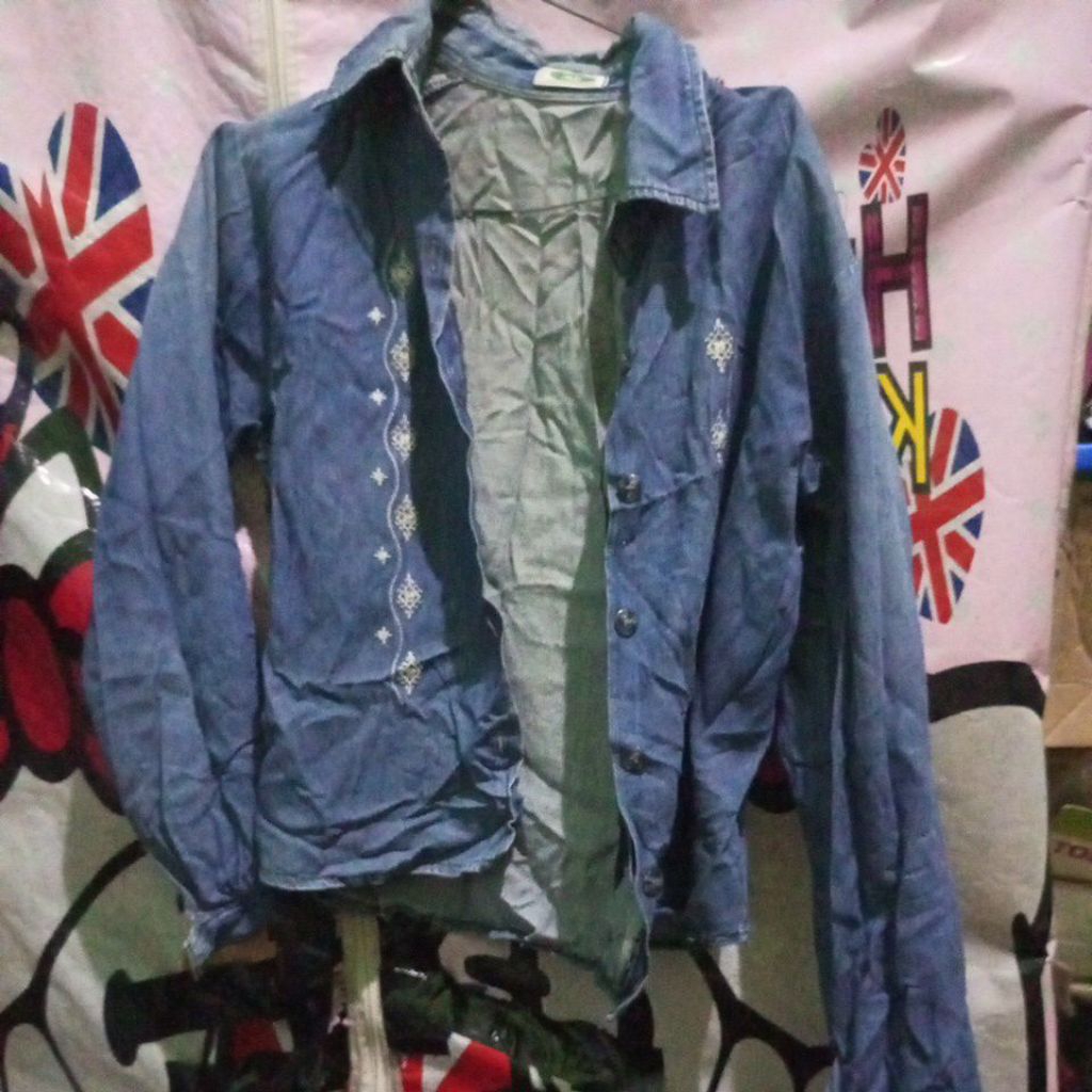 preloved kemeja jeans bordir