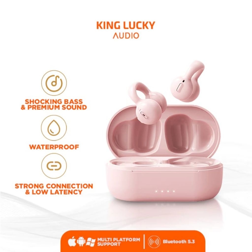 KINGLUCKY i20 TWS Open Ear Clip Bluetooth Bone Conduction Waterproof TWS Jepit Earphone Headset Anti