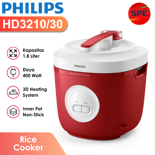 RICE COOKER PHILIPS KAPASITAS 1.8 LITER HD3210 GARANSI RESMI (MEDAN)