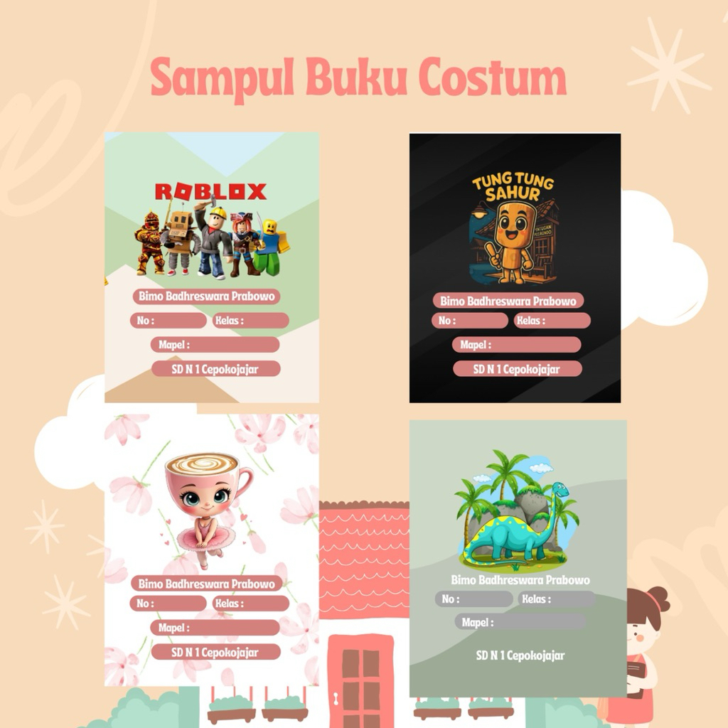 

Sampul buku custom nama dan gambar premium murah tebal