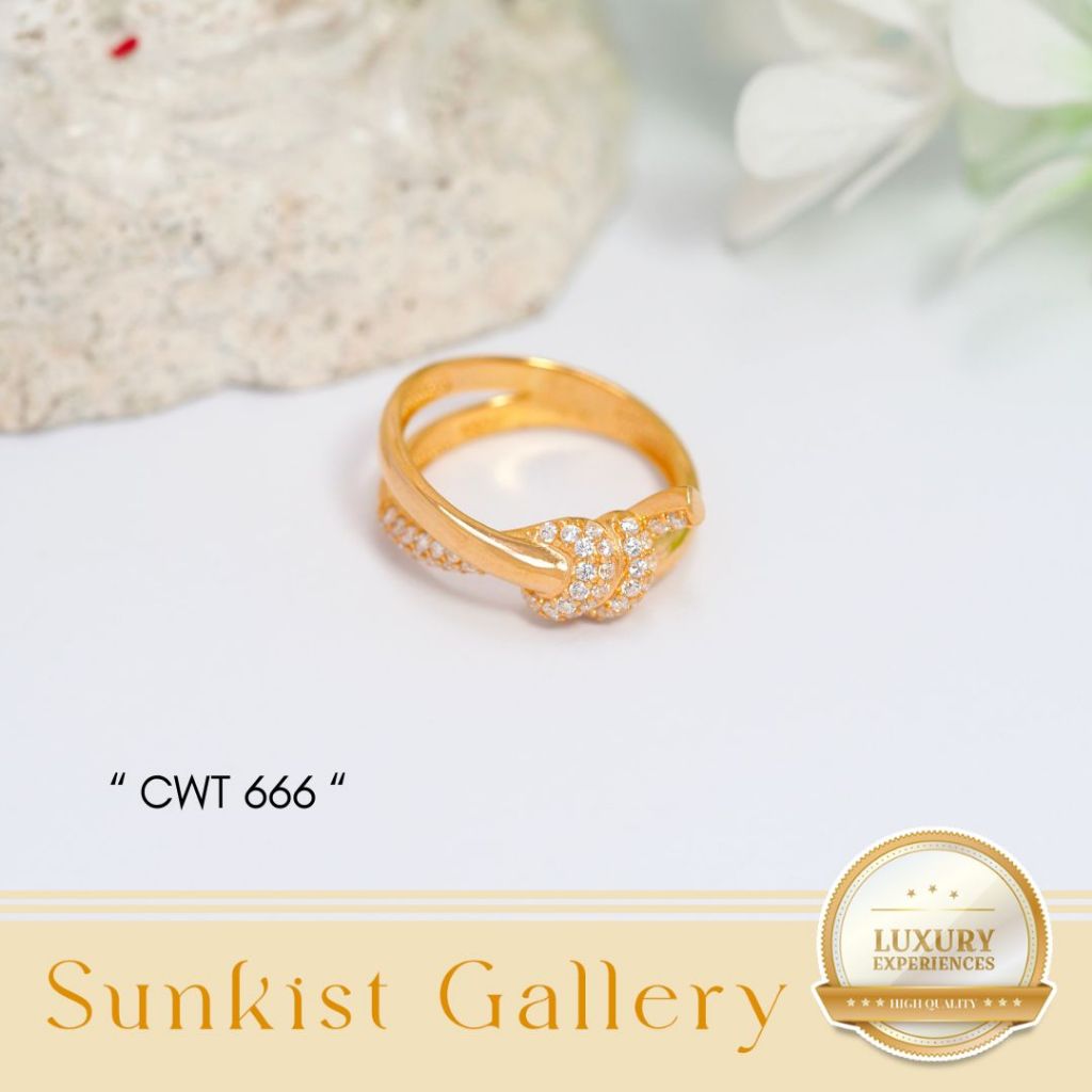 CINCIN DEWASA WANITA EMAS ASLI TERBARU CANTIK MEWAH ELEGANT EMAS MUDA KADAR 8K (375) KODE CWT 666