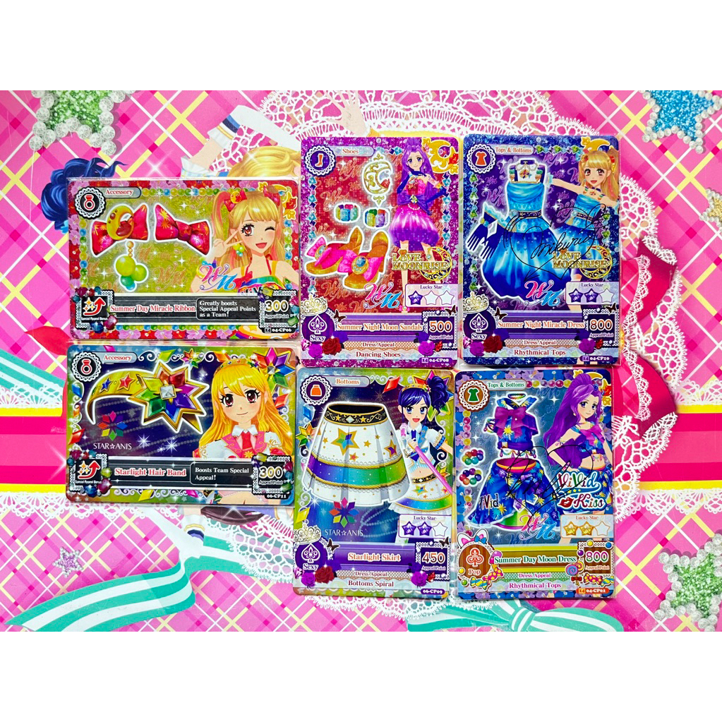 Kartu Aikatsu Campaign Summer Night Moon STAR ANIS Skirt Headband WM Unit Mizuki Kanzaki Mikuru Nats