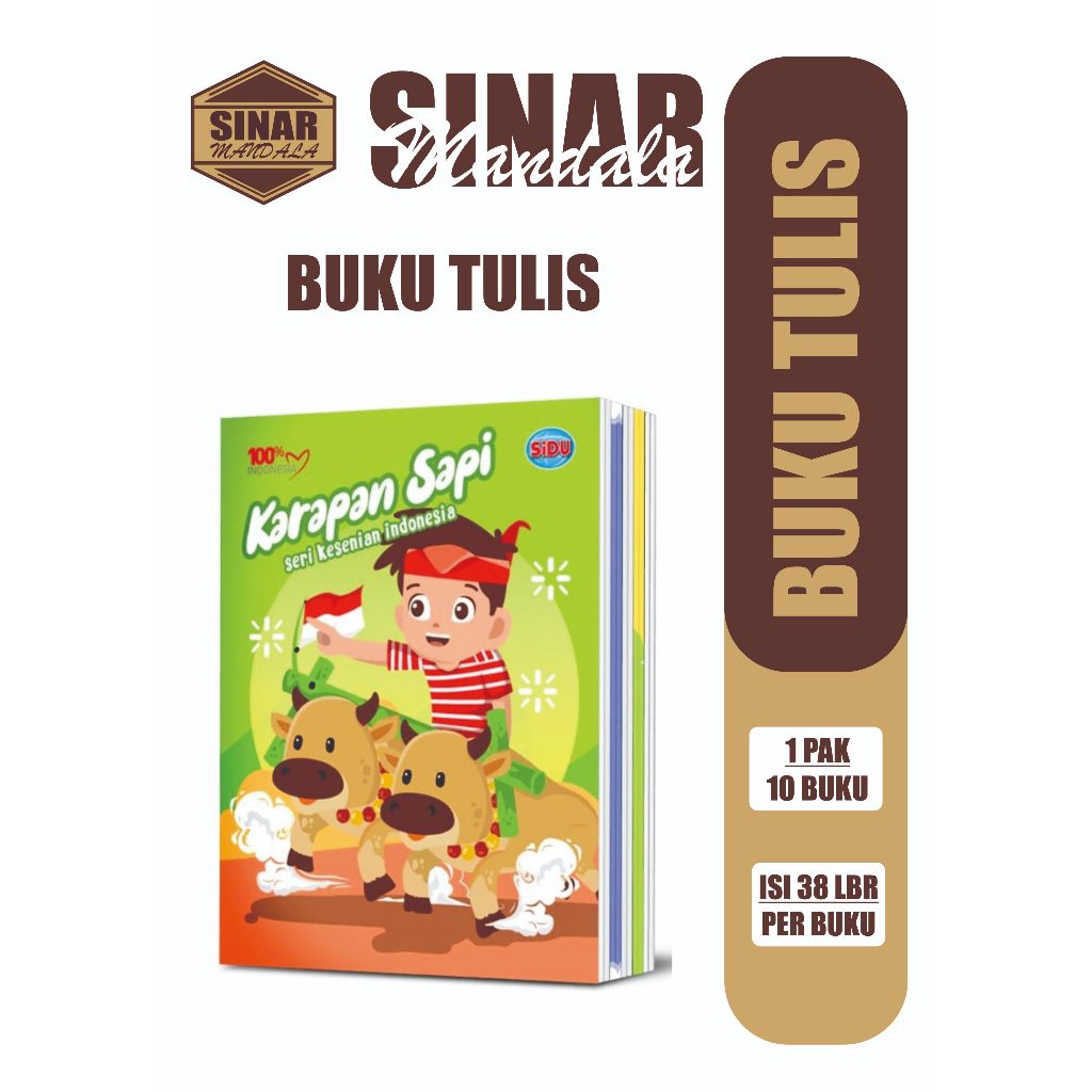 

Buku Tulis Sinar Dunia 38 Lembar (SIDU) Ukuran Qwarto Cover Random - pack (10 buku)