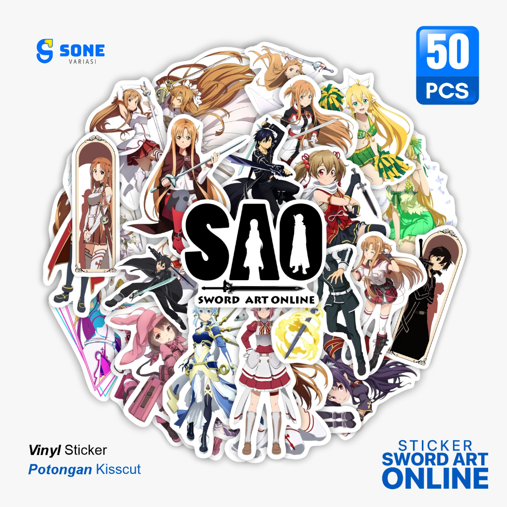 

Stiker SWORD ART ONLINE / Sticker GAME Dekorasi Laptop Aesthetic Paper Vinyl Premium