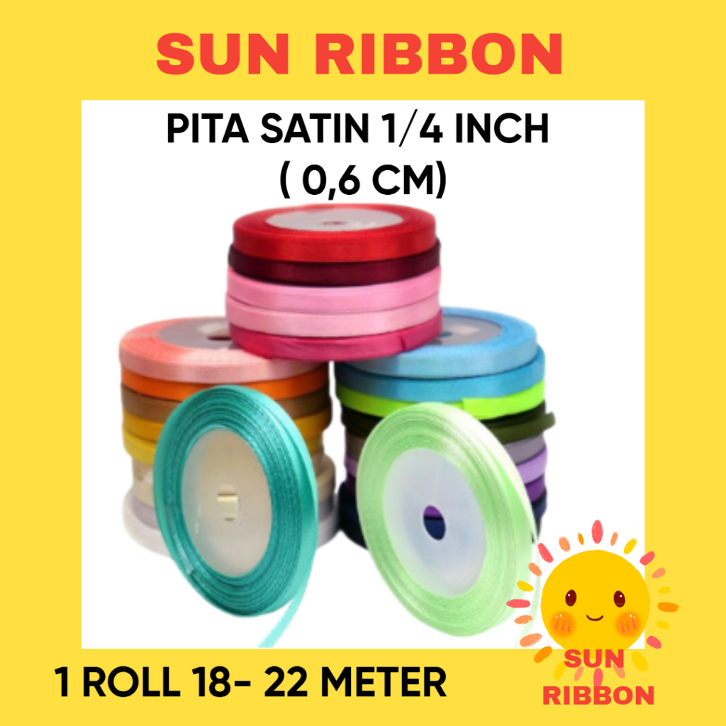 

Pita Satin Polos 1/4 Inch 0.6 Cm per Roll 20 Yard