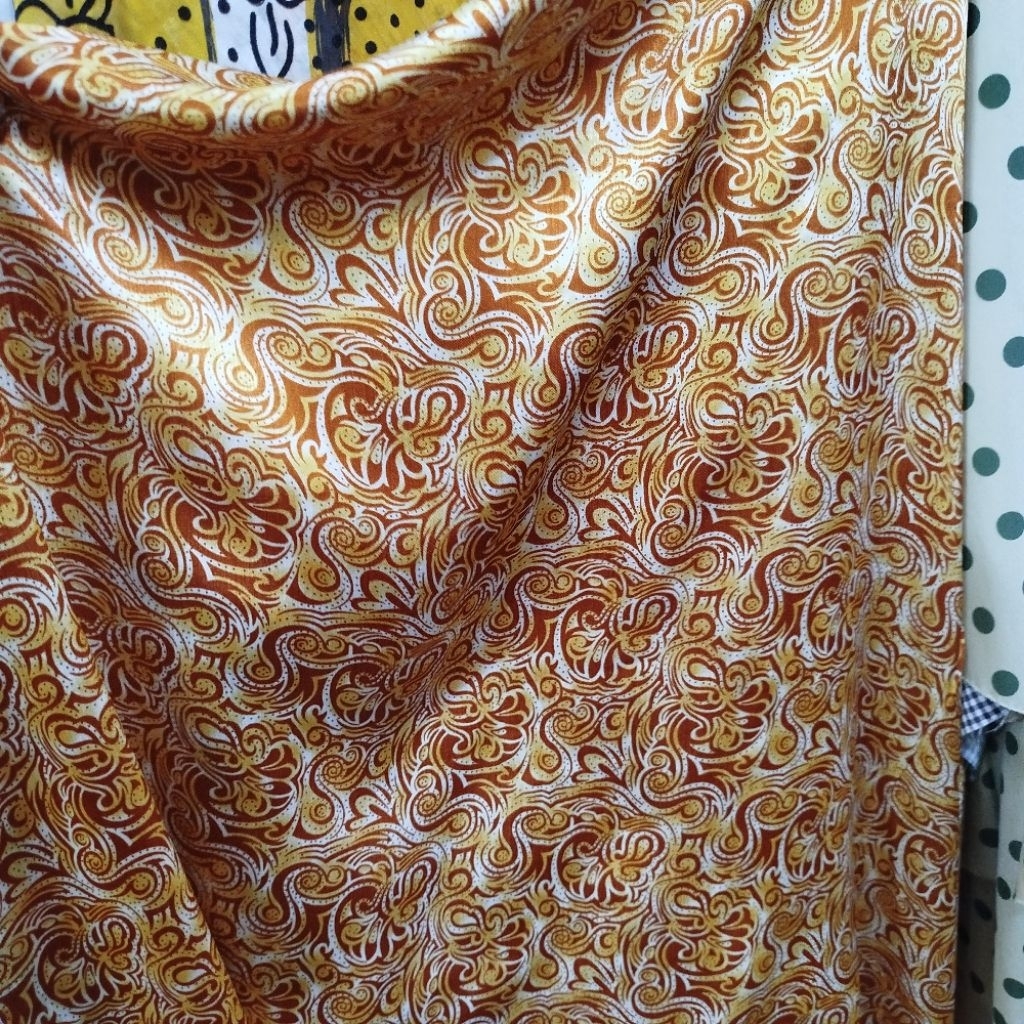 Bahan Satin Motif - Kain Saten Silk - Bahan Satin Silk Motif - Kain Kebaya - Kain Meteran - Bahan Sa