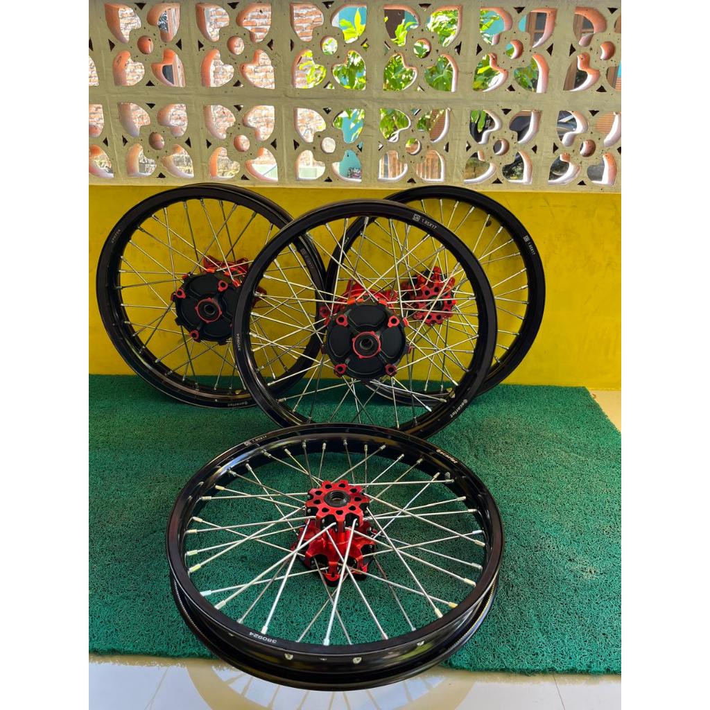 Velg Set Semi Cacing CRF Full Scarlet Ring 17 Tanpa Ban