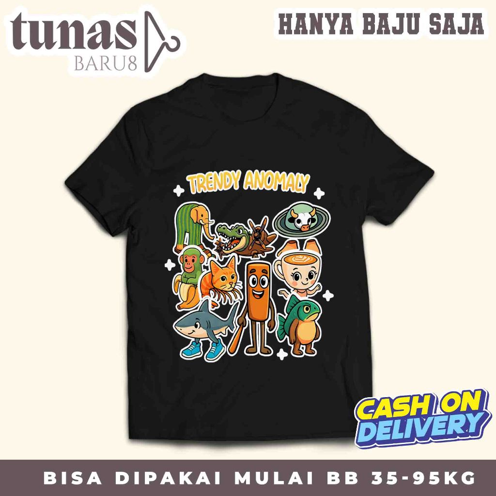 Baju Kaos Premium Anomali Brainrot Trendy Anomali - Tshirt Distro Anomali Untuk Cowok Cewek