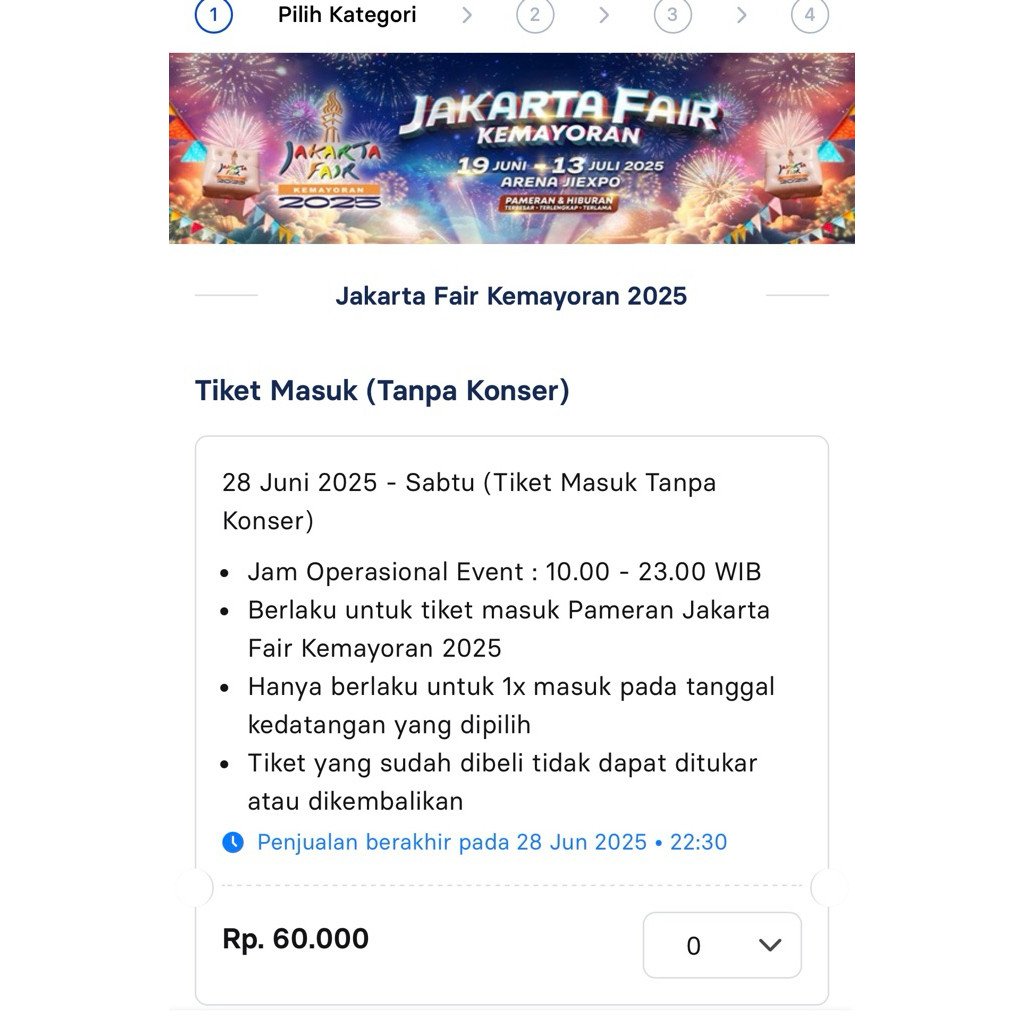 Tiket PRJ 28 Juni 2025