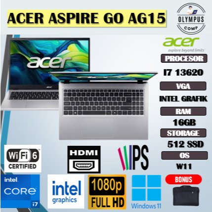 ACER ASPIRE GO AG15 I7 13620 16GB 512SSD 15.6 FHD