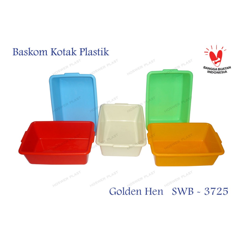Golden Hen Baskom Kotak Plastik / Wadah Kotak Plastik / Square Wash Basin SWB - 3725