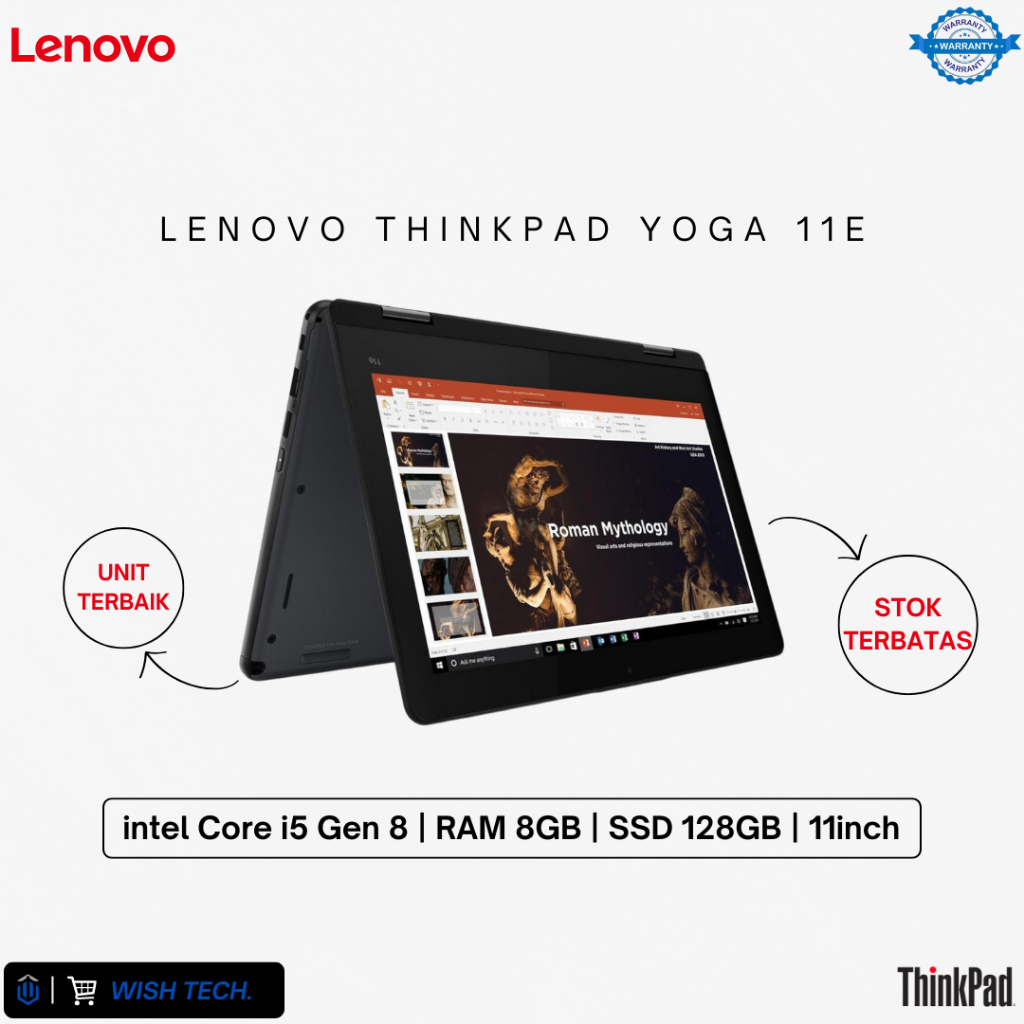 LIMITED STOCK Laptop Lenovo ThinkPad Yoga 11E 2in1 / Layar Display 11 Inch Touchscreen (Support Styl