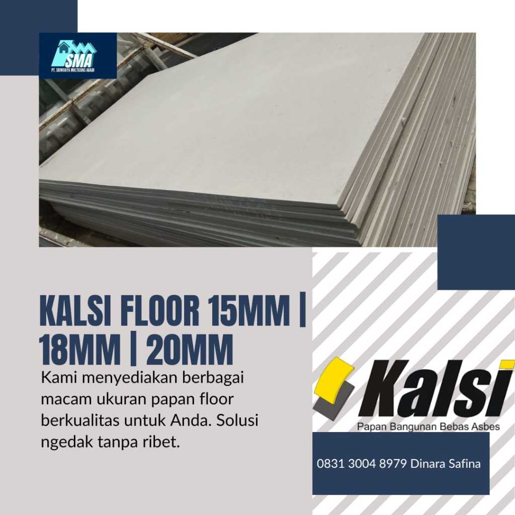 KalsiFloor 1200x2400 x 20 MM – Papan Dak Lantai Ganti Cor Beton | Papan Semen Dak Lantai Siap Pasang