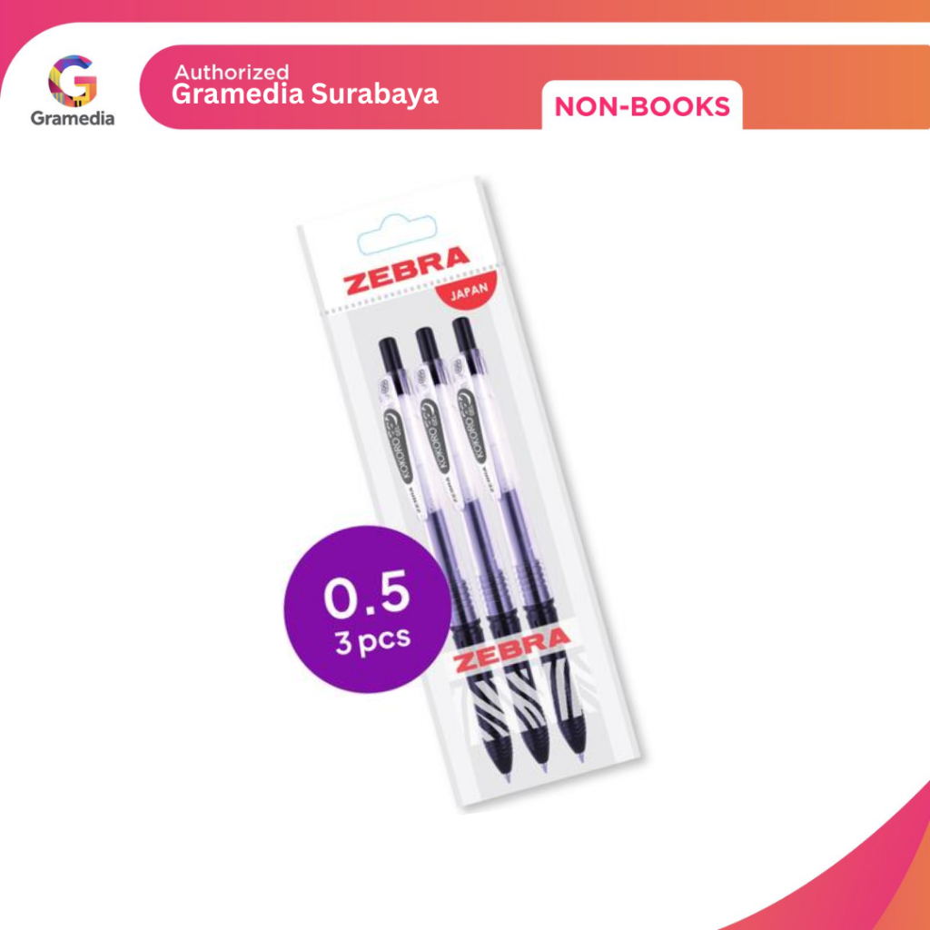 

Gramedia Surabaya NB - ZEBRA KOKORO GEL PEN RETRACTABLE 0.5MM SET 3 BLACK