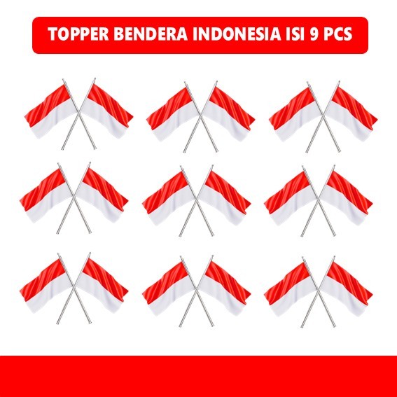 TOPPER BENDERA MERAH PUTIH | HIASAN TUMPENG BENDERA INDONESIA