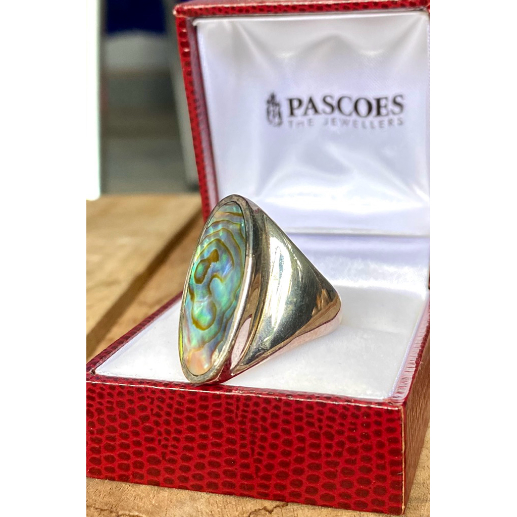 Cincin Perak 925 Asli dengan Kulit Kerang Pāua (Abalone) – Pascoes Jewellers