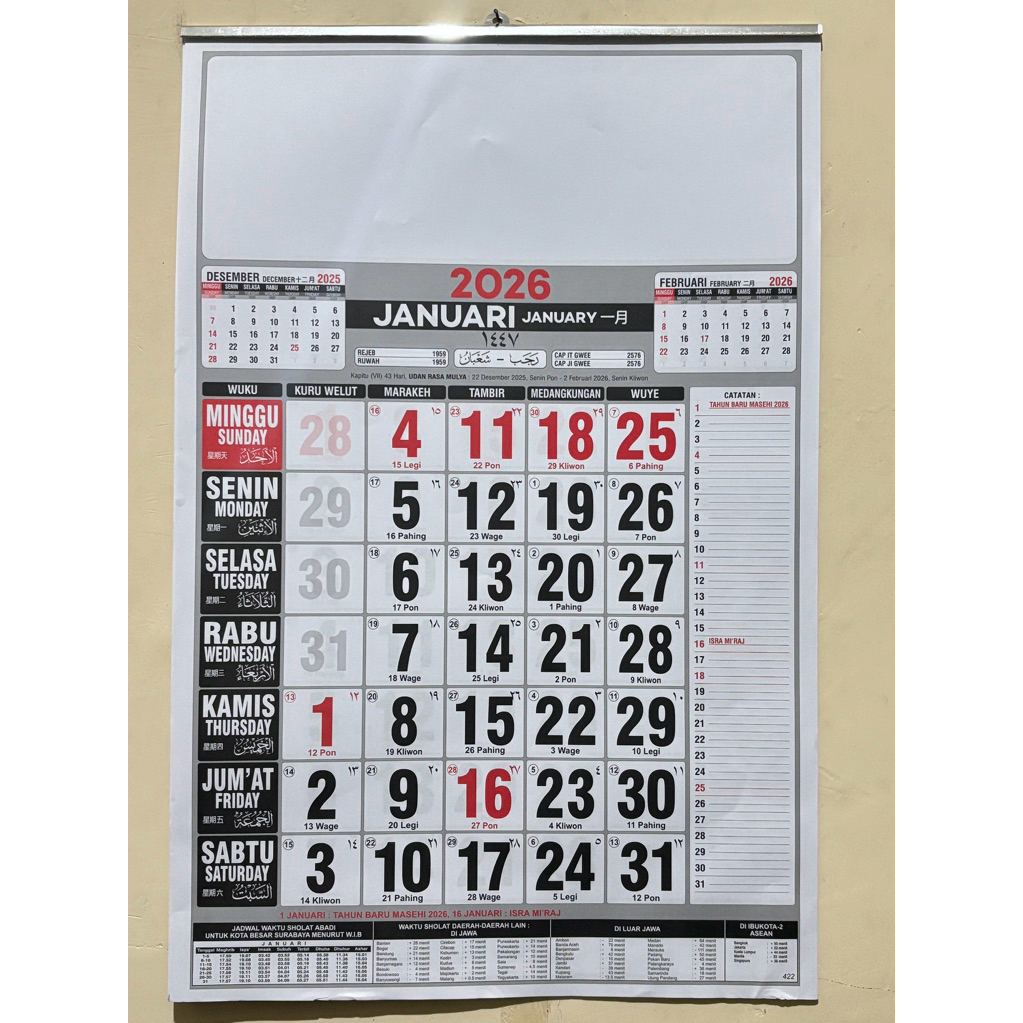 

PROMO!!! KALENDER DINDING 2026 MERAH HITAM