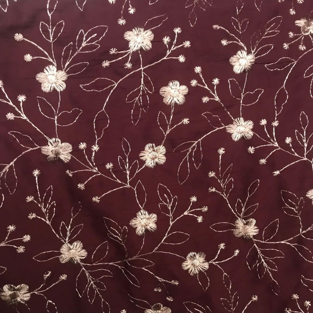 kain katun bordir timbul / bahan katun bordir / katun bordir mewah / kain meteran katun bordir (harg