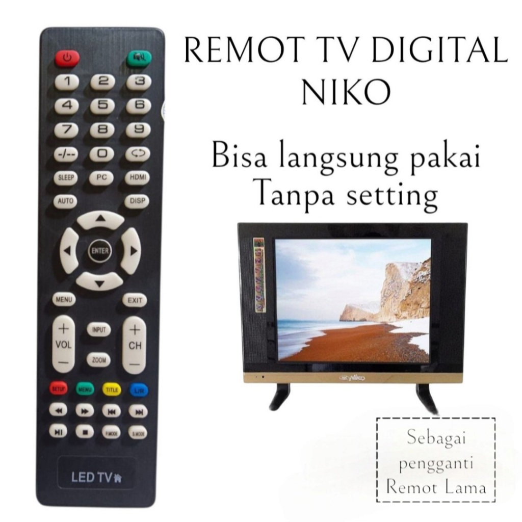 Niko Remot TV LCD LED Digital Tanpa setting