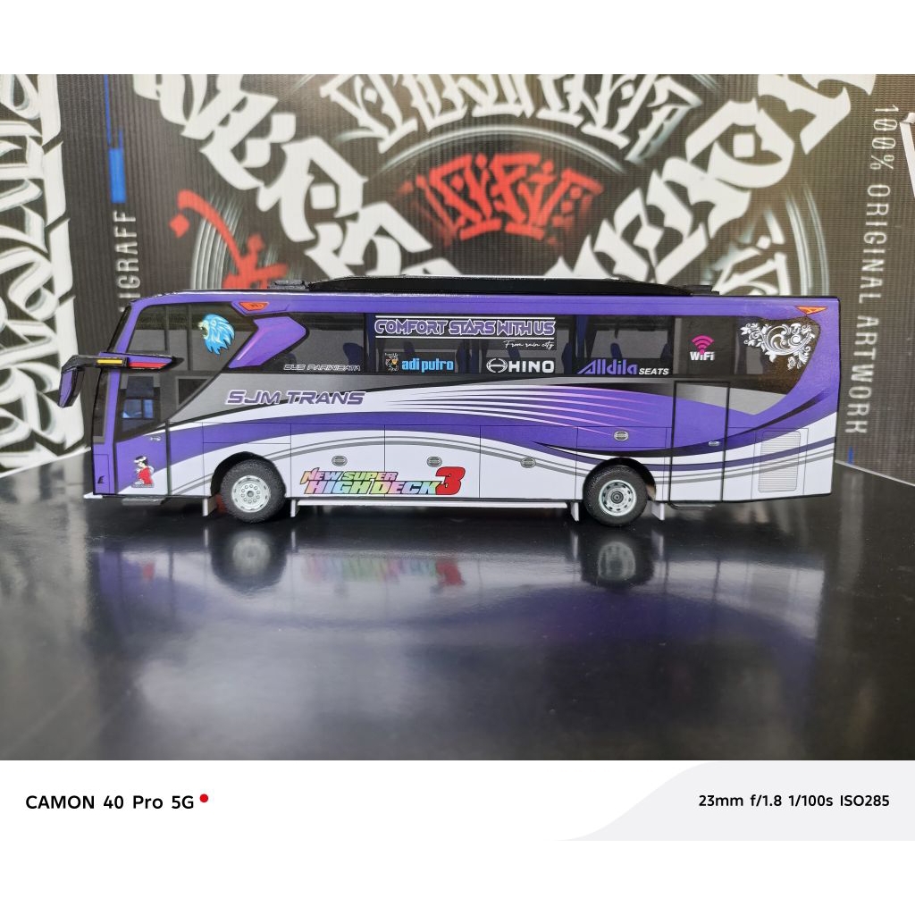 MINIATUR BUS PAPERCRAFT RATU MAHER SJM TRANS JB3