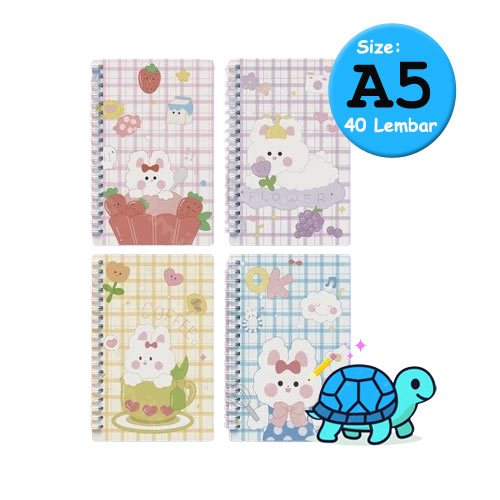 

Aimilo Notebook/Buku Catatan/ Tulis Lucu Aesthetic A5 40 Lembar - Kelinci