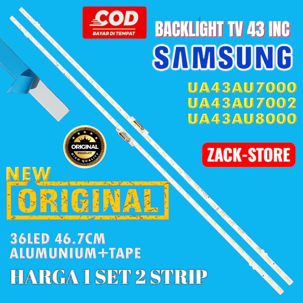 BACKLIGHT TV LED SAMSUNG 43 INC UA43AU7000 UA43AU7002 UA43AU8000 BU8000 QA43Q60CA LAMPU BACKLIGHT TV