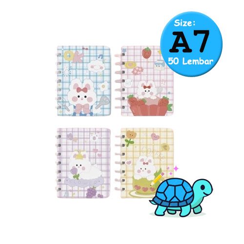 

Aimilo Notebook/Buku Catatan/ Tulis Lucu Aesthetic A7 50 Lembar - Kelinci