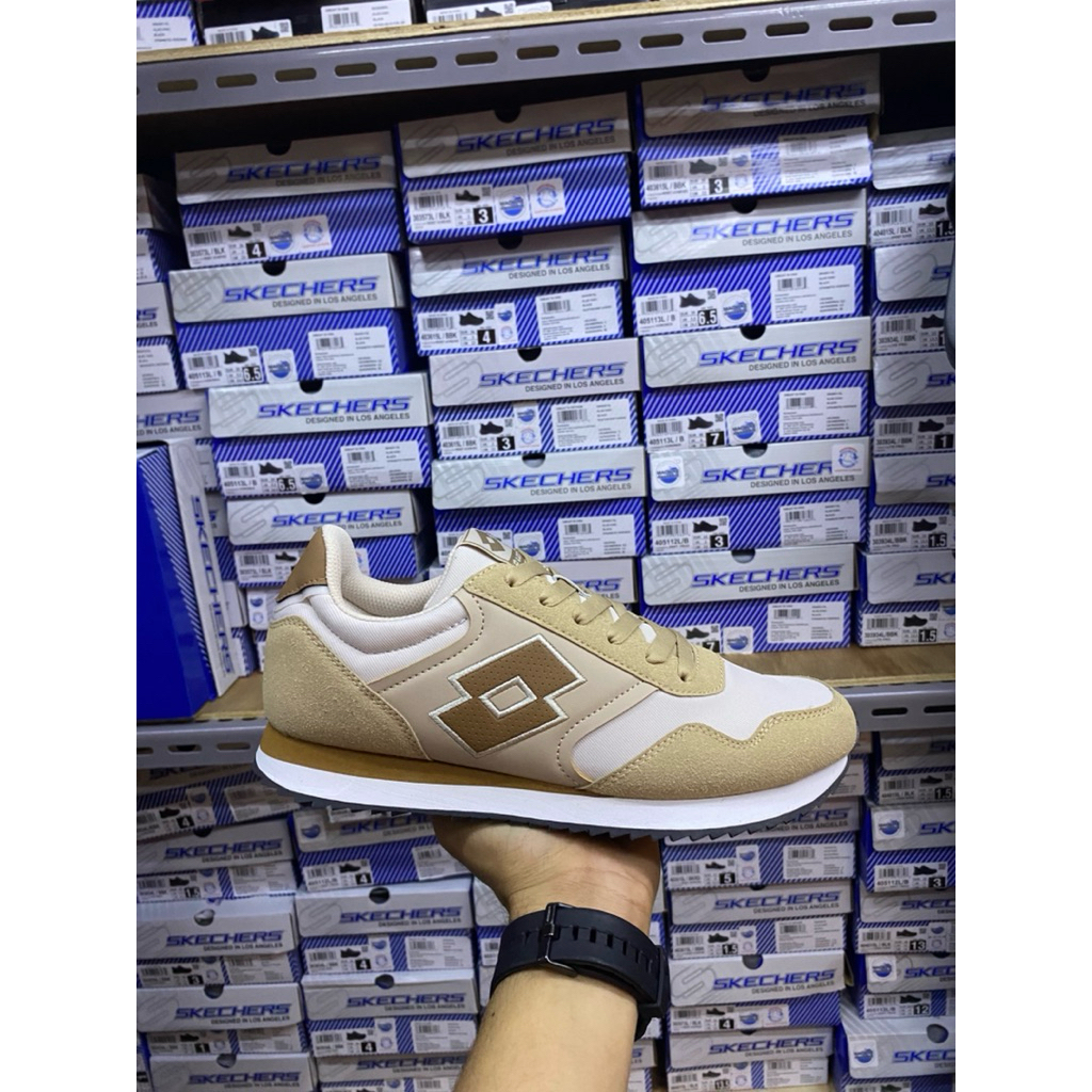 Sneakers pria sepatu lotto original / Lotto Erdem mens sneakers shoes-Brown