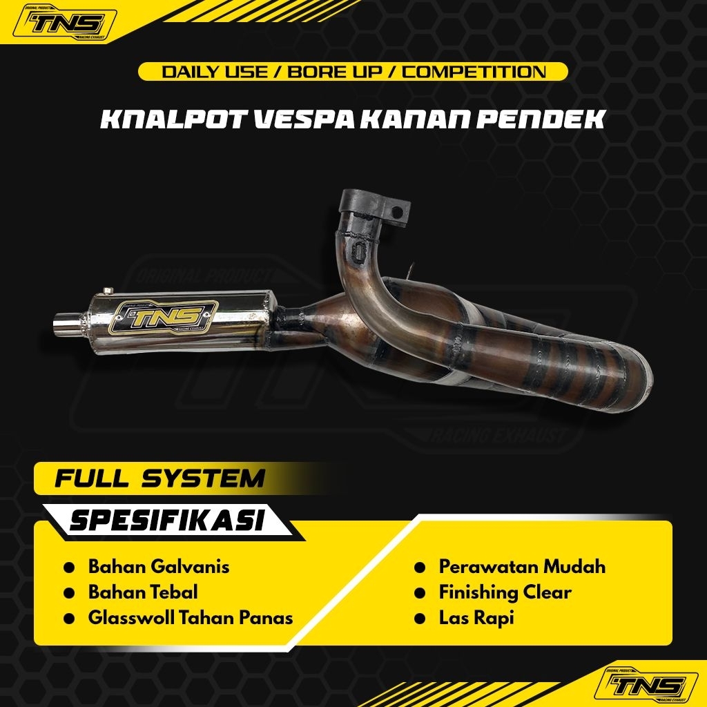 knalpot vespa racing kanan pendek