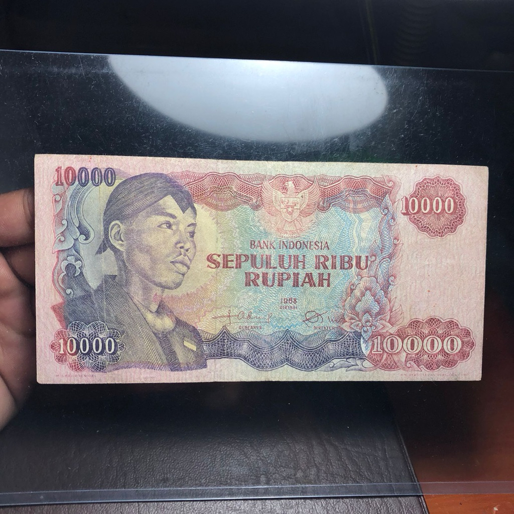 Uang Kuno Sudirman 10000 Rupiah 1958 Asli 2 Huruf Langka