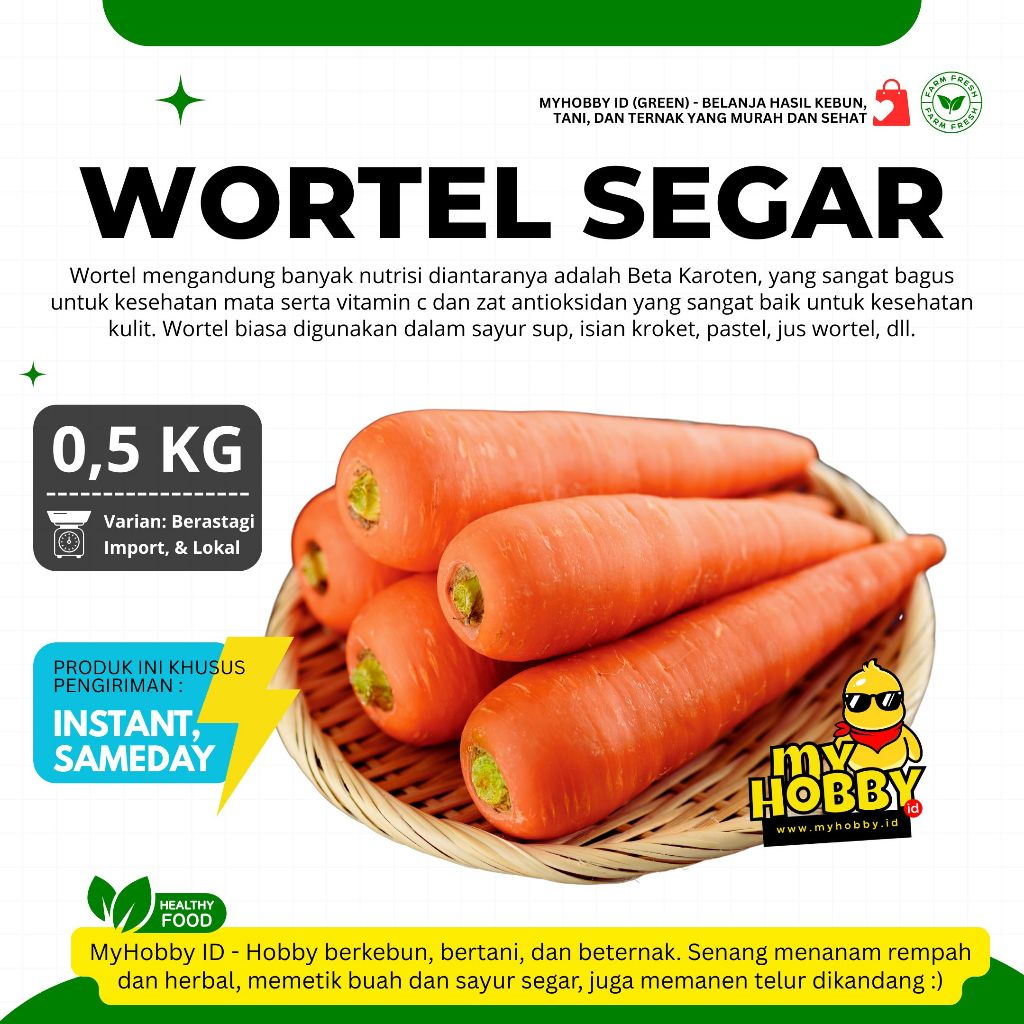 

Wortel Berastagi Segar! Wortel Import Premium, Wortel Lokal Super. Brastagi Murah, Bagus, dan Besar