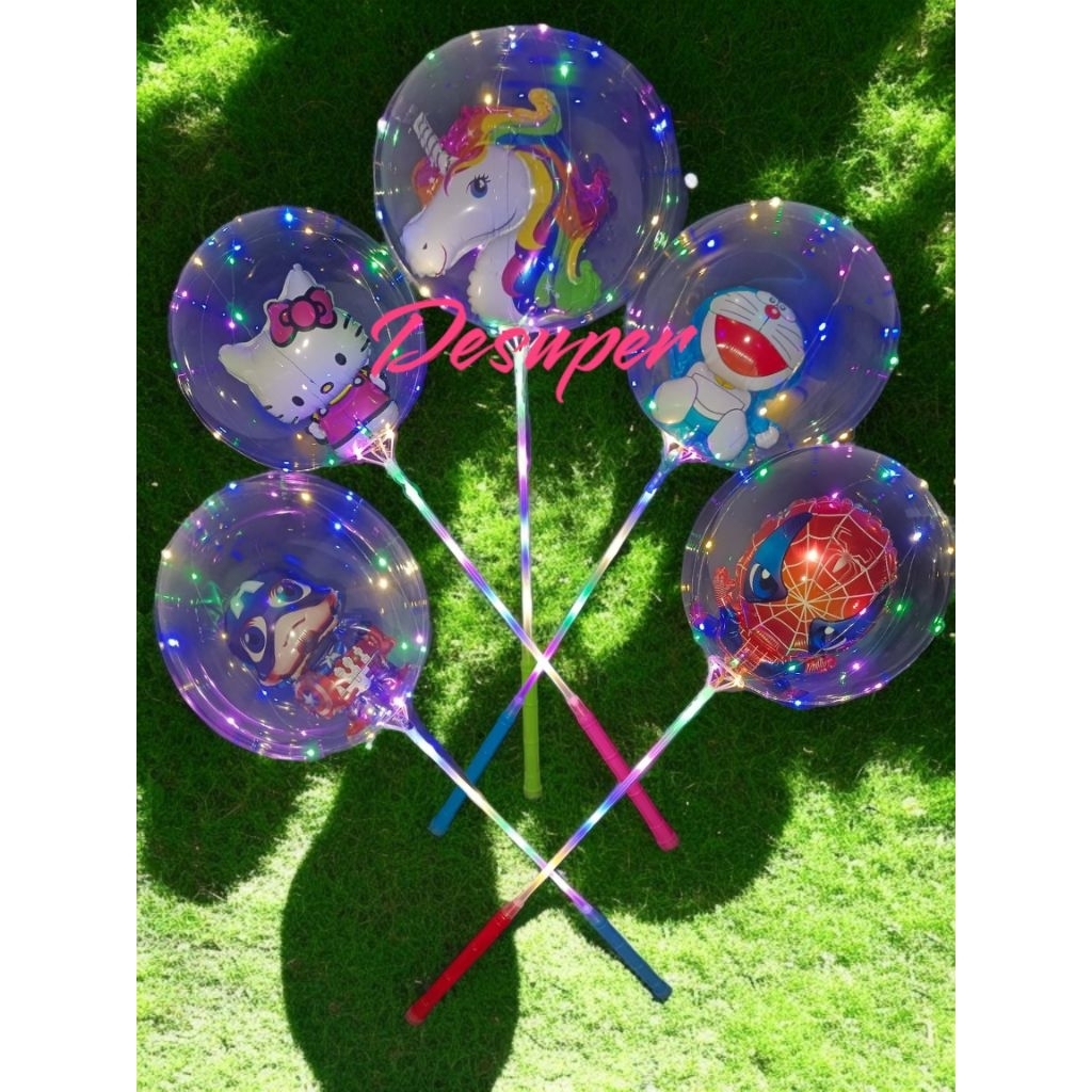 Balon Led Karakter Balon Lampu Gambar kartun kelap kelip Belum dapat AA 3cp